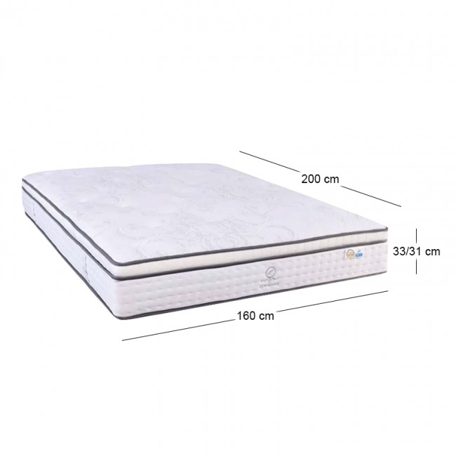 MATTRESS 5-Zone Pocket Spring+Gel Memory Foam 160x200x(33/31)cm