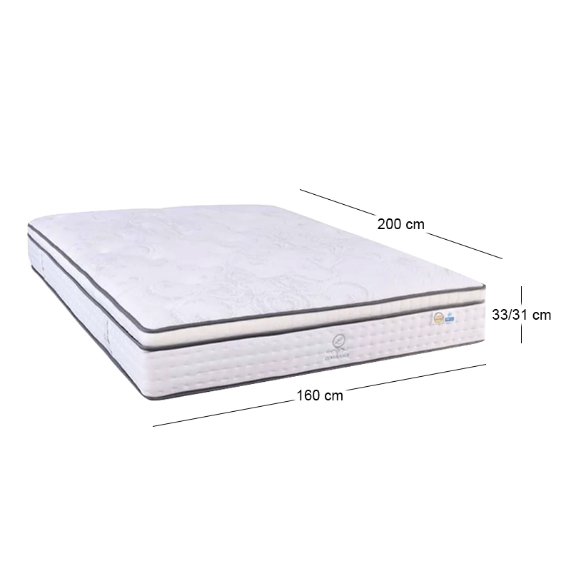 MATTRESS 5-Zone Pocket Spring+Gel Memory Foam 160x200x(33/31)cm