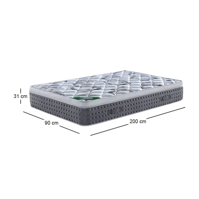 MATTRESS Pocket Spring+Top Foam 90x200/31cm (Roll Pack)