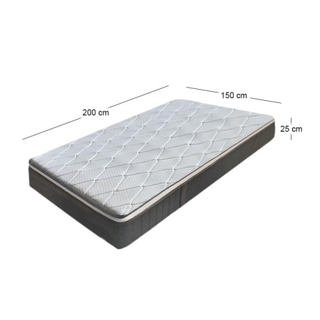 MATTRESS 150x200/25cm Pocket Spring, Reinforced edge, 1-side (Roll Pack)