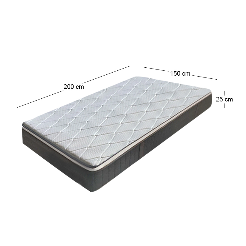 MATTRESS 150x200/25cm Pocket Spring, Reinforced edge, 1-side (Roll Pack)