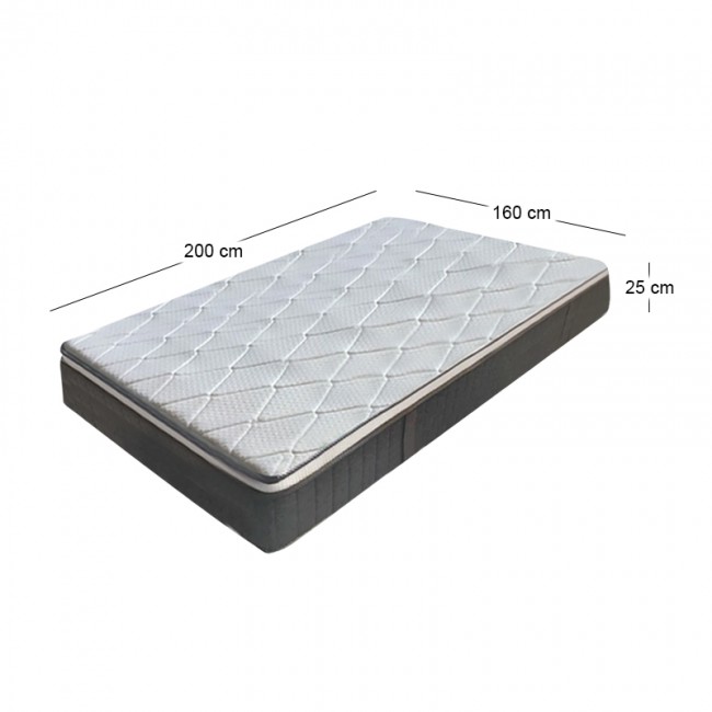 MATTRESS 160x200/25cm Pocket Spring, Reinforced edge, 1-side (Roll Pack)