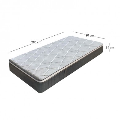 MATTRESS 90x200/25cm Pocket Spring, Reinforced edge, 1-side (Roll Pack)