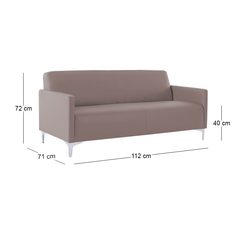 STYLE Καναπές Σαλονιού Καθιστικού, 2Θέσιος, Pu Cappuccino K/D 112x71x72cm