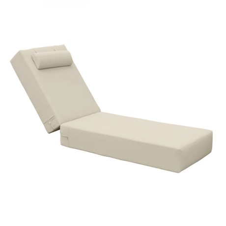 SUNLOUNGER 20cm Cushion w/Headrest Sandy Fabric (Water Repellent) 196x60 Velcro