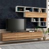 Σύνθεση τηλεόρασης Damla Megapap χρώμα καρυδί - λευκό 180x29,5x29,5εκ.