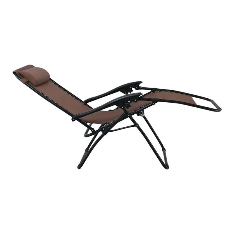 SUPER RELAX Armchair with Footstool Metal Anthracite/Textilene Brown