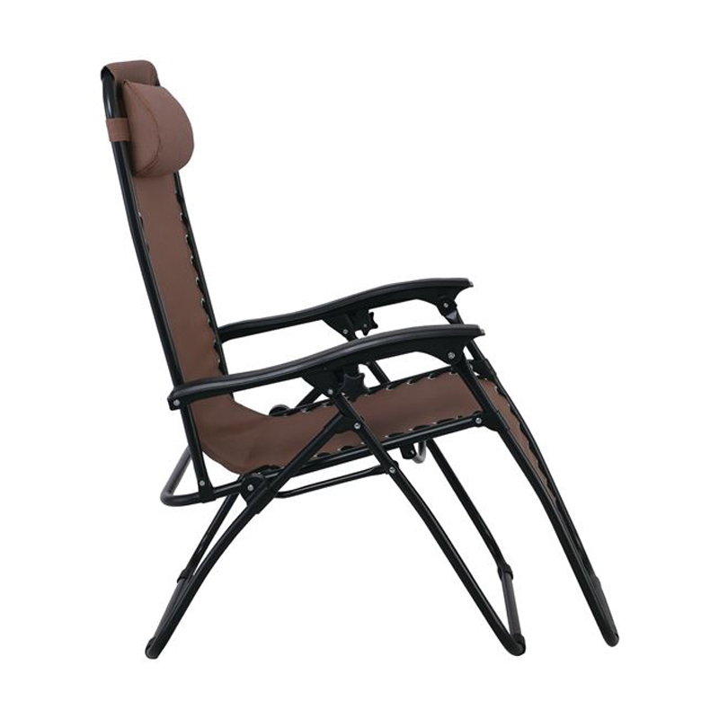 SUPER RELAX Armchair with Footstool Metal Anthracite/Textilene Brown