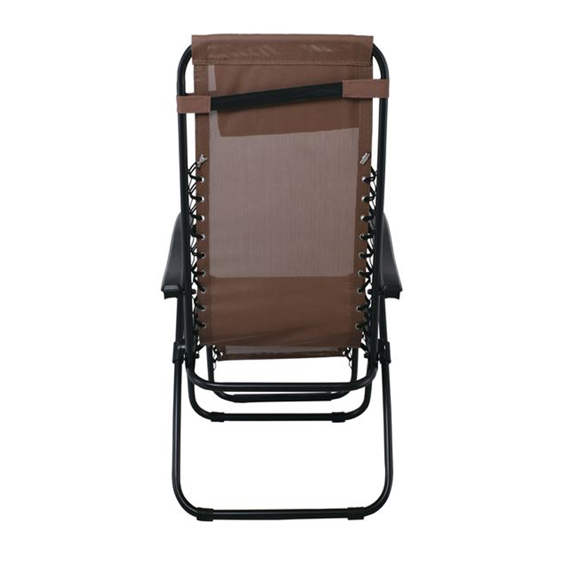 SUPER RELAX Armchair with Footstool Metal Anthracite/Textilene Brown