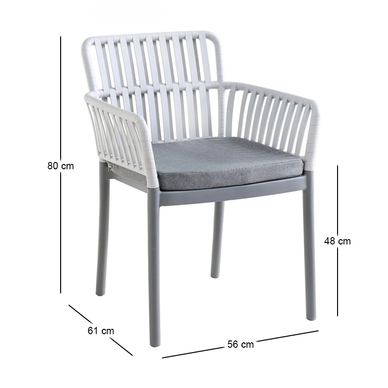 SYLVIA Armchair PP-UV Light Grey/Anthracite, Cushion Grey