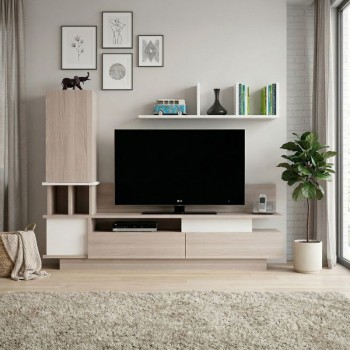 Almeria Megapap melamine TV unit in white - cordoba color 149x29,5x117cm.