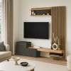 Σύνθεση τηλεόρασης Dumont Megapap χρώμα ανθρακί - sepet oak 180x36,8x200εκ.