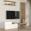 Σύνθεση τηλεόρασης Dumont Megapap χρώμα λευκό - sepet oak 180x36,8x200εκ.