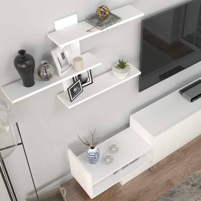 Σύνθεση τηλεόρασης Egemen Megapap χρώμα λευκό 180x32x40εκ.