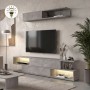 Σύνθεση τηλεόρασης Manet Megapap με LED χρώμα γκρι σκυροδέματος 180x29,5x39εκ.