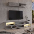 Σύνθεση τηλεόρασης Manet Megapap με LED χρώμα γκρι σκυροδέματος 180x29,5x39εκ.