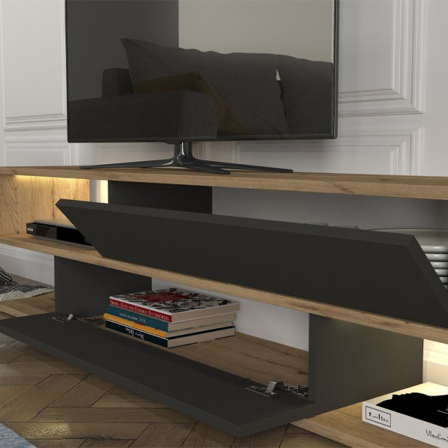 Σύνθεση τηλεόρασης Manet Megapap με LED χρώμα sepet oak - ανθρακί 180x29,5x39εκ. Σύνθεση τηλεόρασης Manet Megapap με LED χρώμα sepet oak - ανθρακί 180x29,5x39εκ.