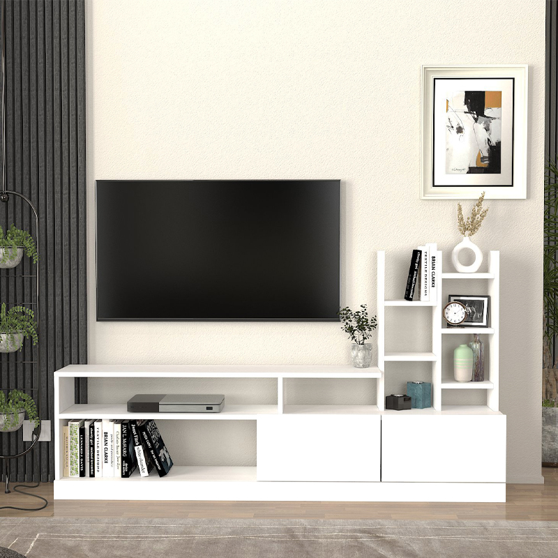 Σύνθεση τηλεόρασης Pesaro Megapap χρώμα λευκό 165x25x91,3εκ.