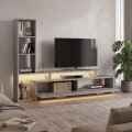 Σύνθεση τηλεόρασης Simal Megapap με LED χρώμα γκρι σκυροδέματος 168,2x31,3x120εκ.