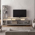 Σύνθεση τηλεόρασης Simal Megapap με LED χρώμα γκρι σκυροδέματος 168,2x31,3x120εκ.