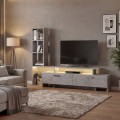 Σύνθεση τηλεόρασης Simal Megapap με LED χρώμα γκρι σκυροδέματος 168,2x31,3x120εκ.