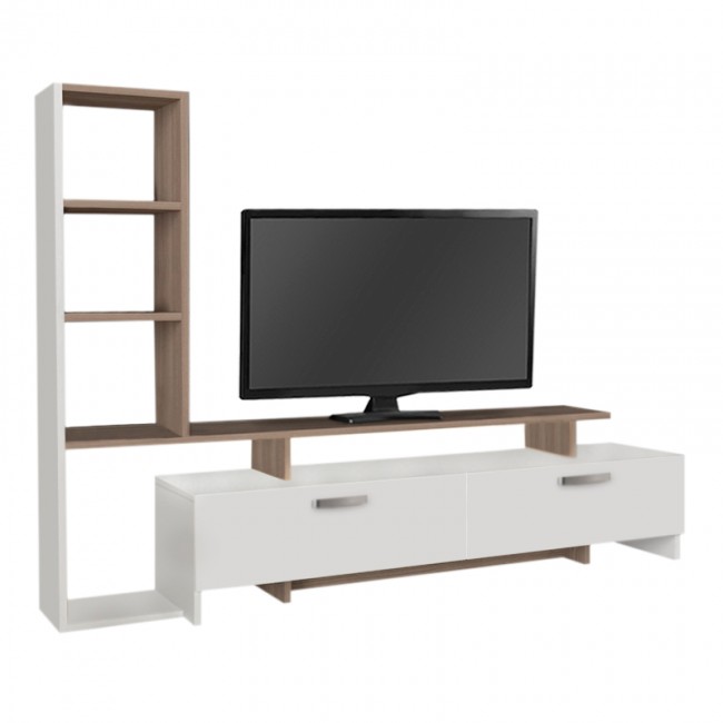 Simal Megapap  melamine TV unit with LED in white - cordoba color 168,2x31,3x120cm.
