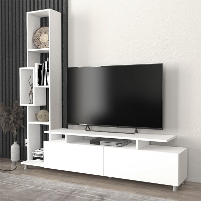 Σύνθεση τηλεόρασης Tulip Megapap χρώμα λευκό 160x29,5x160εκ.