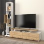 Tulip Megapap melamine TV unit in white - sepet oak color 160x29x160cm.