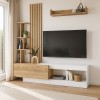 Σύνθεση τηλεόρασης Vermont Megapap χρώμα λευκό - sepet oak 180x40x193,8εκ.