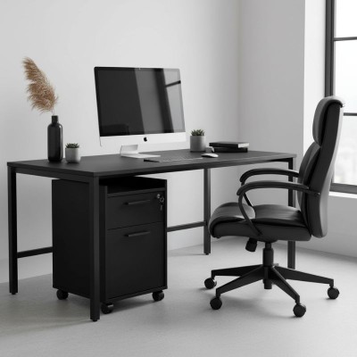 Συρταριέρα γραφείου Gamer Megapap τροχήλατη με κλειδαριά χρώμα μαύρο 40x40x56εκ.