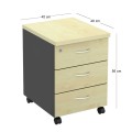 Mobile Pedestal-Α (3-Drawers) 40x48x56cm DG/Beech