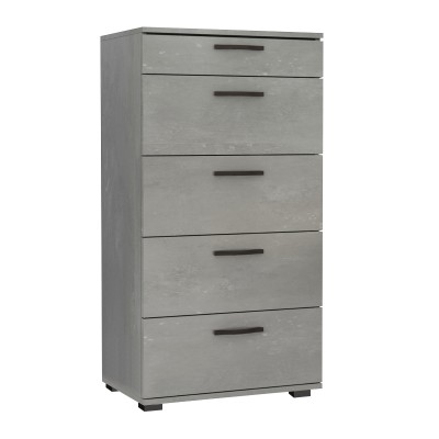 Συρταριέρα Helia Megapap χρώμα γκρι σκυροδέματος 60x44x108εκ.