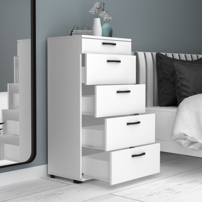 Συρταριέρα Helia Megapap χρώμα λευκό 60x44x108εκ.