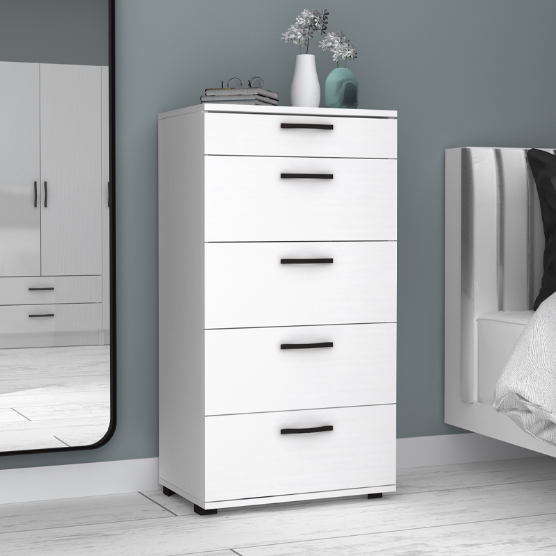 Helia Megapap melamine dresser in white color 60x44x108cm.