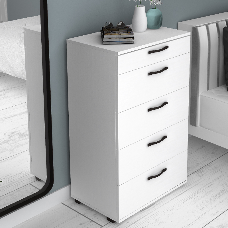 Helia Megapap melamine dresser in white color 60x44x108cm.