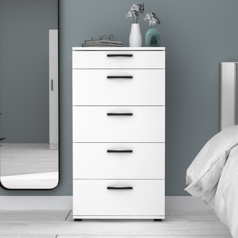 Helia Megapap melamine dresser in white color 60x44x108cm.