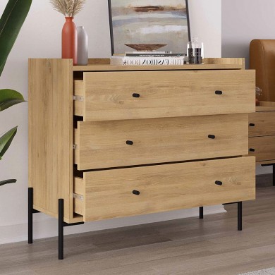 Malta Megapap melamine dresser in sapphire oak color 94x40x80.1cm.