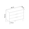 Συρταριέρα Marquise Megapap χρώμα sandstone 98x40x78,5εκ.