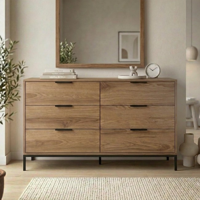 Mars Megapap melamine dresser in walnut Ud color 140x45x83.5cm.