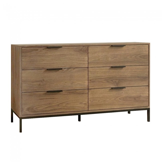 Mars Megapap melamine dresser in walnut Ud color 140x45x83.5cm.