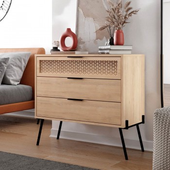 Naive Megapap melamine dresser in sapphire oak 93.1x40x83.1cm.