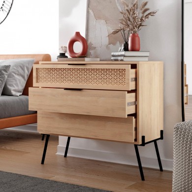 Naive Megapap melamine dresser in sapphire oak 93.1x40x83.1cm.