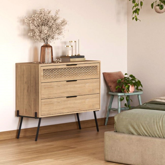 Naive Megapap melamine dresser in sapphire oak 93.1x40x83.1cm.