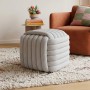 Σκαμπό Tab υφασμάτινο χρώμα sandy grey 47x47x44εκ.