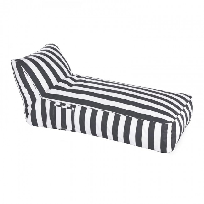 TACO MAX Lounge Bean Bag Striped White/Grey 100% waterproof
