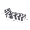 TACO MAX Lounge Bean Bag Striped White/Grey 100% waterproof