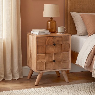 TEKA-W Bedside 40x35x55 Acacia Natural Finish