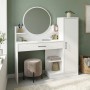 Andera Megapap melamine dressing table in white color 123.9x35x144.4cm.