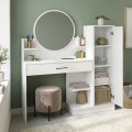Andera Megapap melamine dressing table in white color 123.9x35x144.4cm.