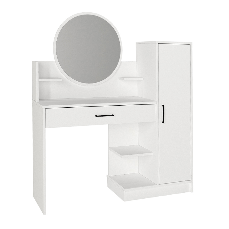 Andera Megapap melamine dressing table in white color 123.9x35x144.4cm.